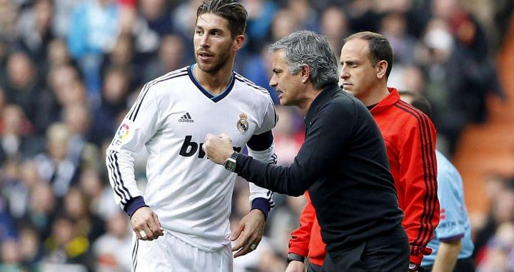 Sergio Ramos, junto a Mourinho en su etapa en el Madrid | EFE