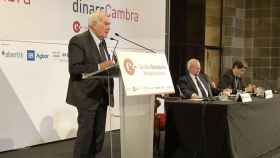 El consejero de Acción Exterior, Relaciones Institucionales y Transparencia, Ernest Maragall, durante su conferencia en Dinars-Cambra / CG