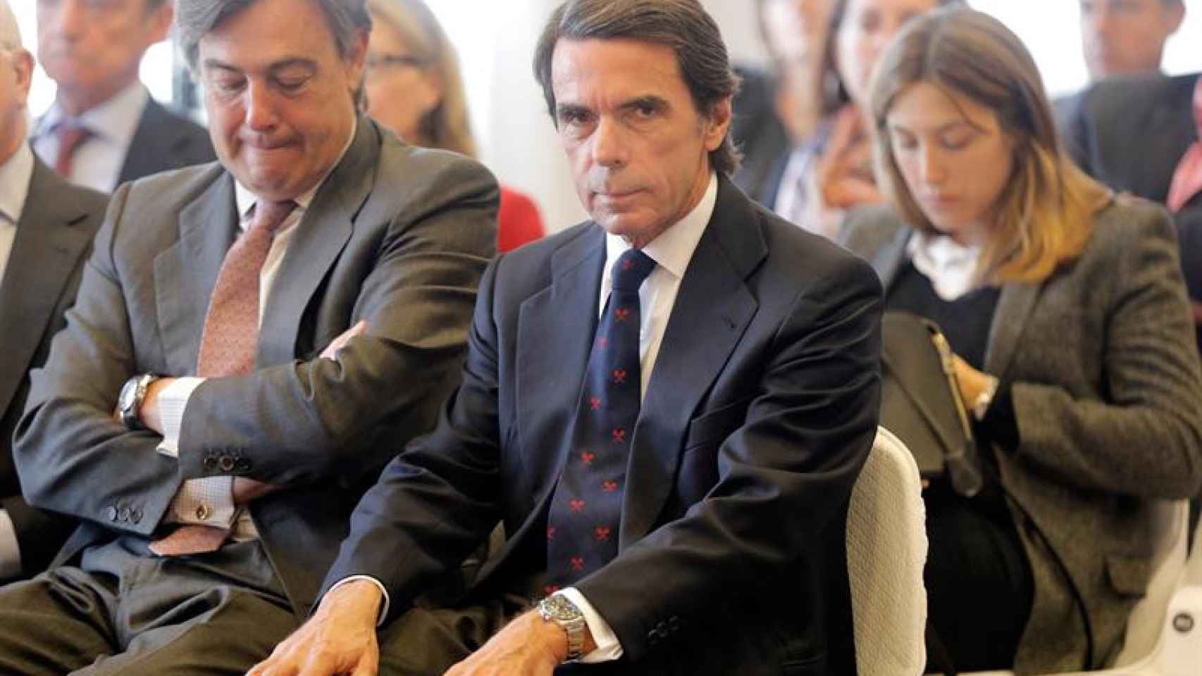 El expresidente José María Aznar, durante el foro de FAES en Valencia / EFE