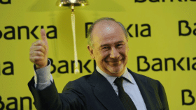 Rodrigo Rato el día de la salida a bolsa de Bankia, entidad que él presidía.