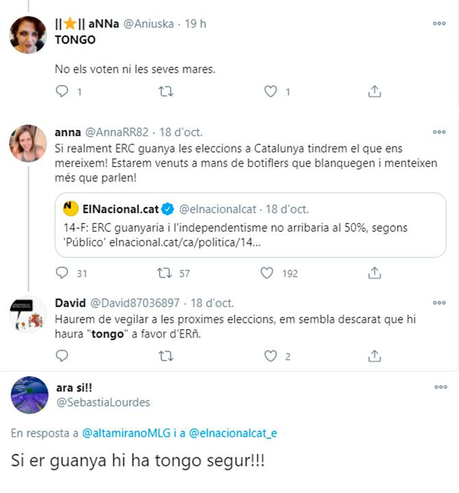 Algunos tuiteros hablan de tongo si ERC gana las elecciones en Cataluña / TWITTER