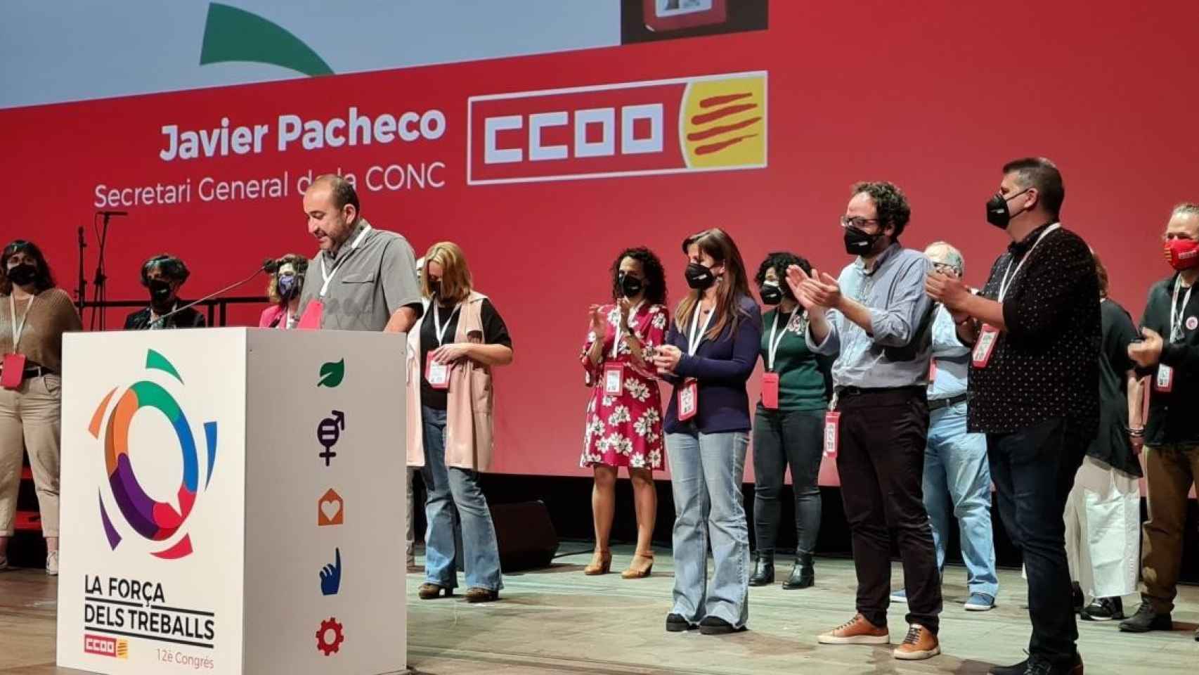 Javier Pacheco, en el acto de clausura del XII congreso de CCOO de Cataluña / EP
