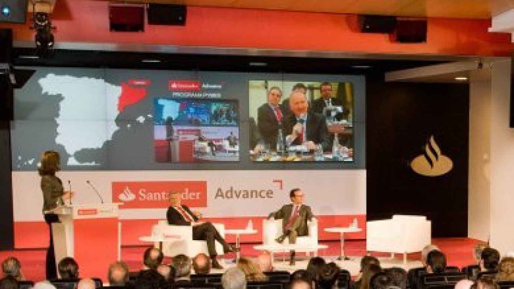 Momento del acto de presentación de Santander Advance