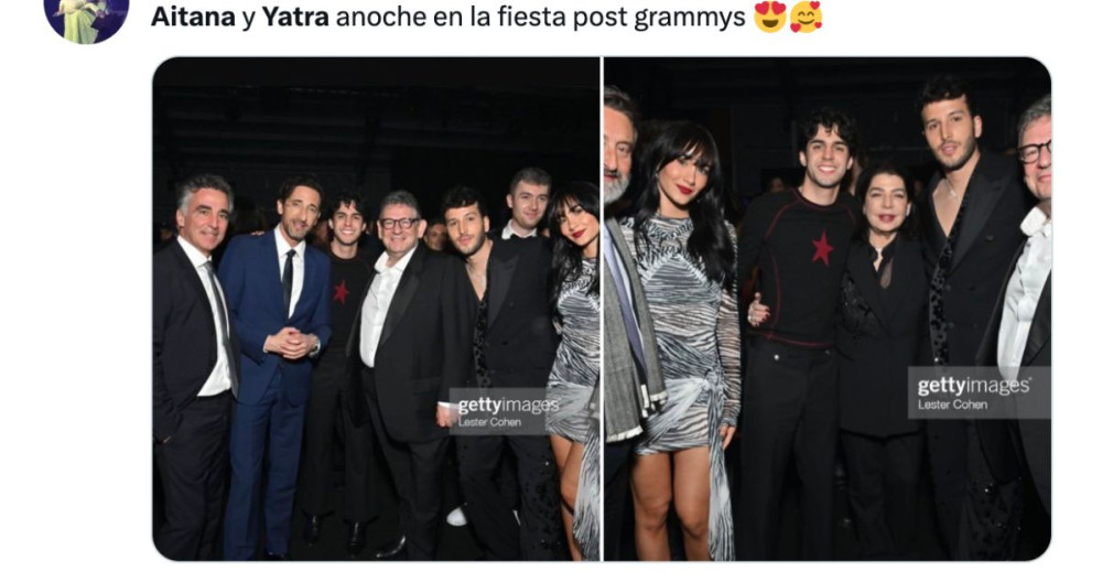 Aitana y Sebastián Yatra en el 'afterparty' de los Grammy / TWITTER