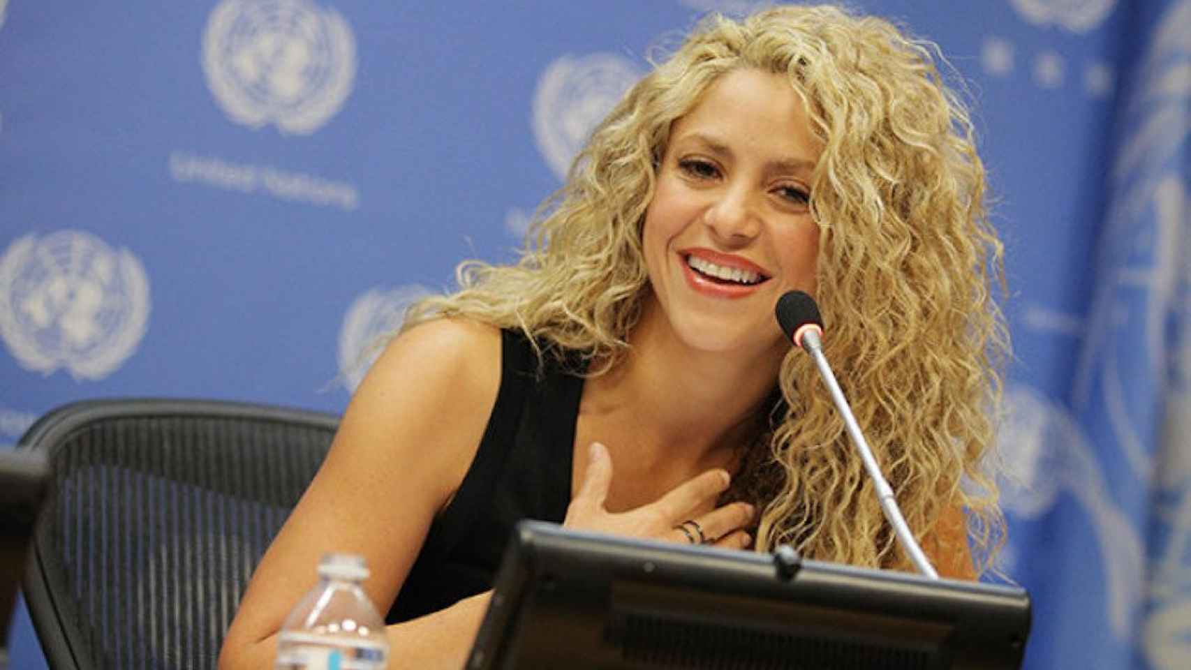 Una foto de archivo de Shakira en un acto de la ONU
