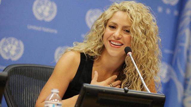 Una foto de archivo de Shakira en un acto de la ONU