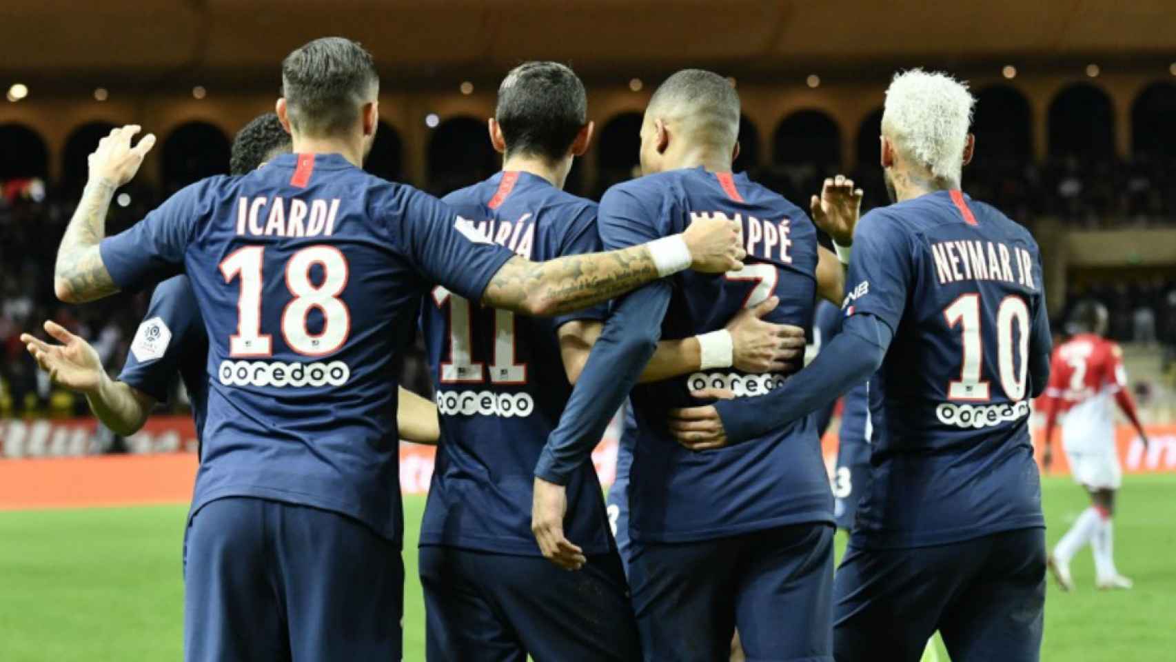 Icardi, Di María, Mbappé y Neymar celebrando un gol con el PSG / EFE