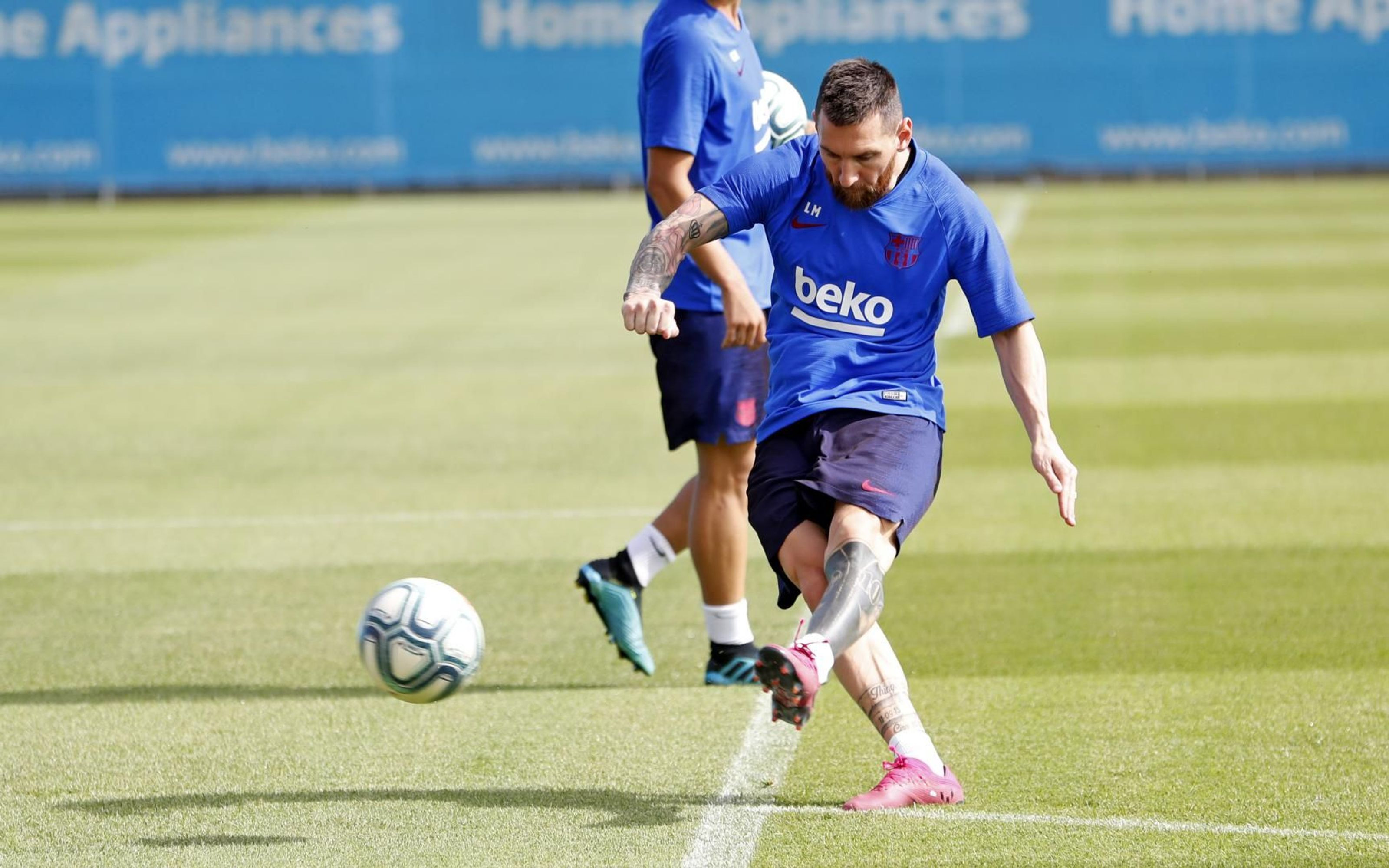 Leo Messi, en un entrenamiento del Barça / FC Barcelona