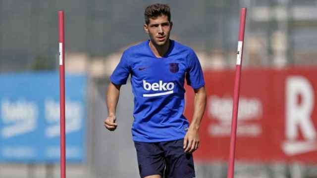 Una foto de Sergi Roberto durante un entrenamiento del Barça / FCB