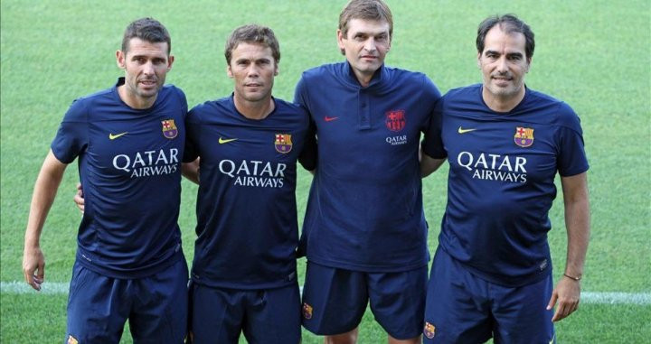 Rubi junto a Tito Vilanova, Jaume Torras y Jordi Melero en su etapa en el FC Barcelona / FCB