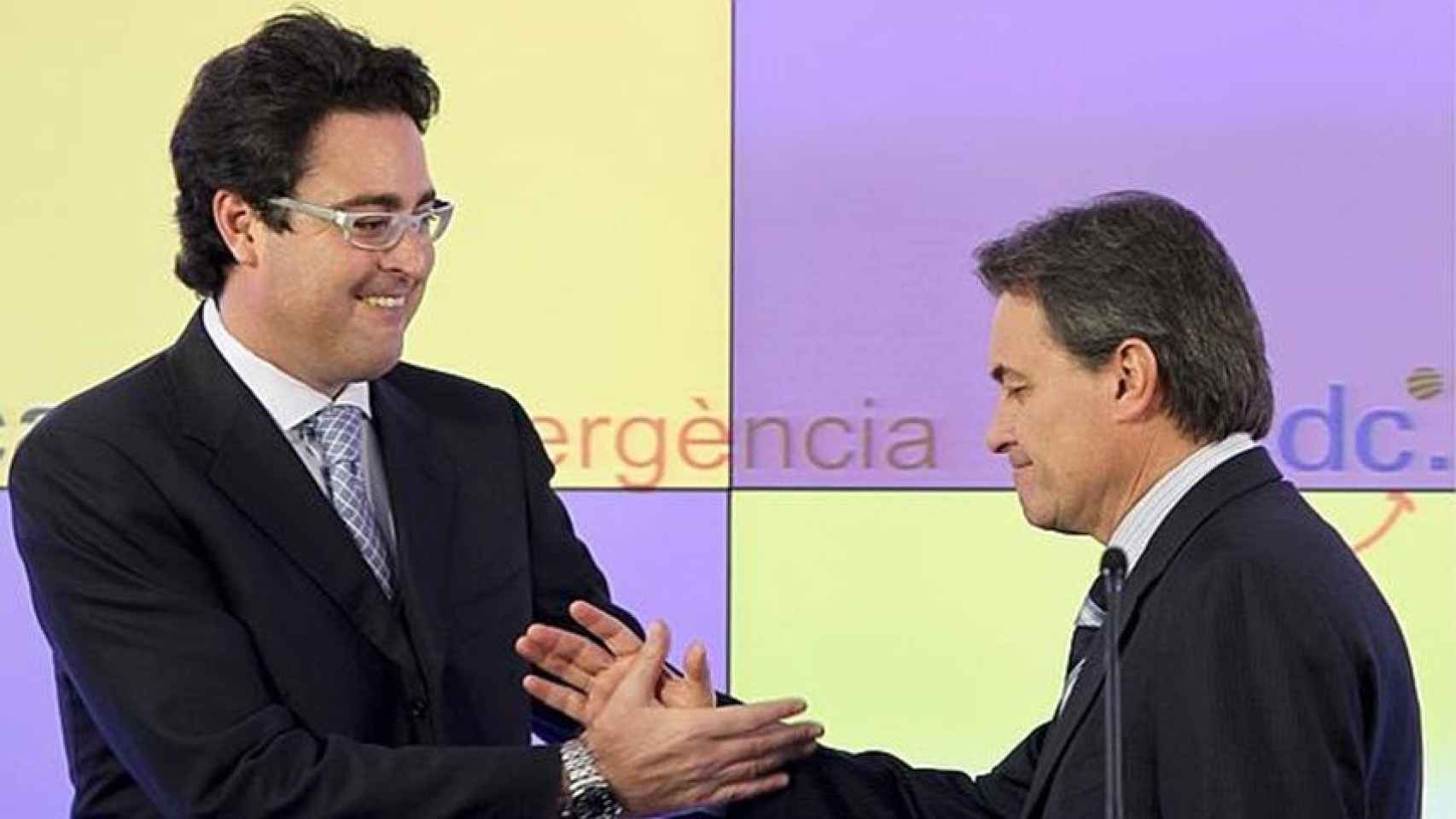 David Madí y el expresidente de la Generalitat, Artur Mas.