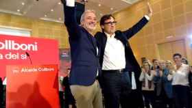 Jaume Collboni y Salvador Illa, en la proclamación del primero como candidato socialista a la alcaldía de Barcelona / YOUTUBE