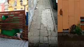 Desperfectos y destrozos en la vía pública de Puigcerdà / MONTAJE CG