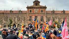 Imagen de la protesta de la ANC ante el Parlament de Cataluña / Cedida