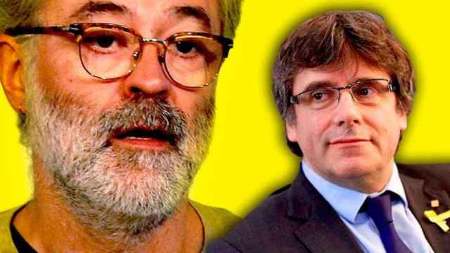 Carles Riera (CUP) y el expresidente Carles Puigdemont / FOTOMONTAJE DE CG