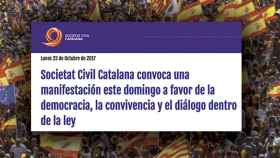 El comunicado de Societat Civil Catalana sobre una imagen de la multitudinaria manifestación del 8 de octubre en Barcelona
