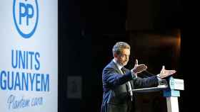 El ex presidente de la República francesa y líder de Les Repúblicains, Nicolas Sarkozy, en el mitin del PP catalán