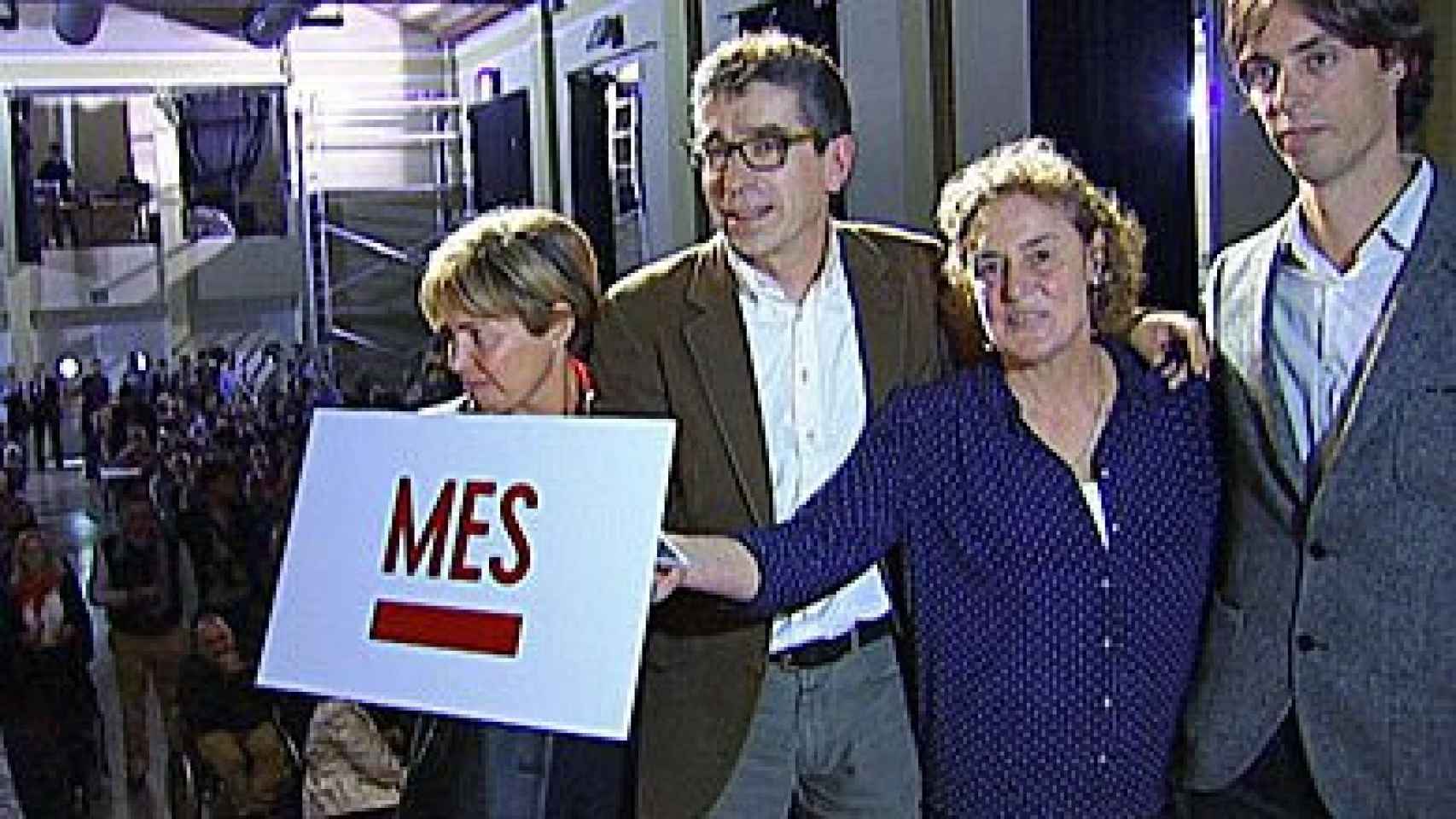 Pia Bosch, Jordi Martí, Magda Casamitjana y Pere Almeda, durante la presentación de MES