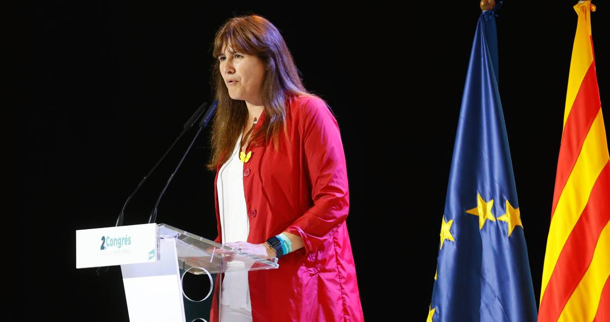 La presidenta de JxCat y del Parlament, Laura Borràs, en el congreso de la formación nacionalista / EFE