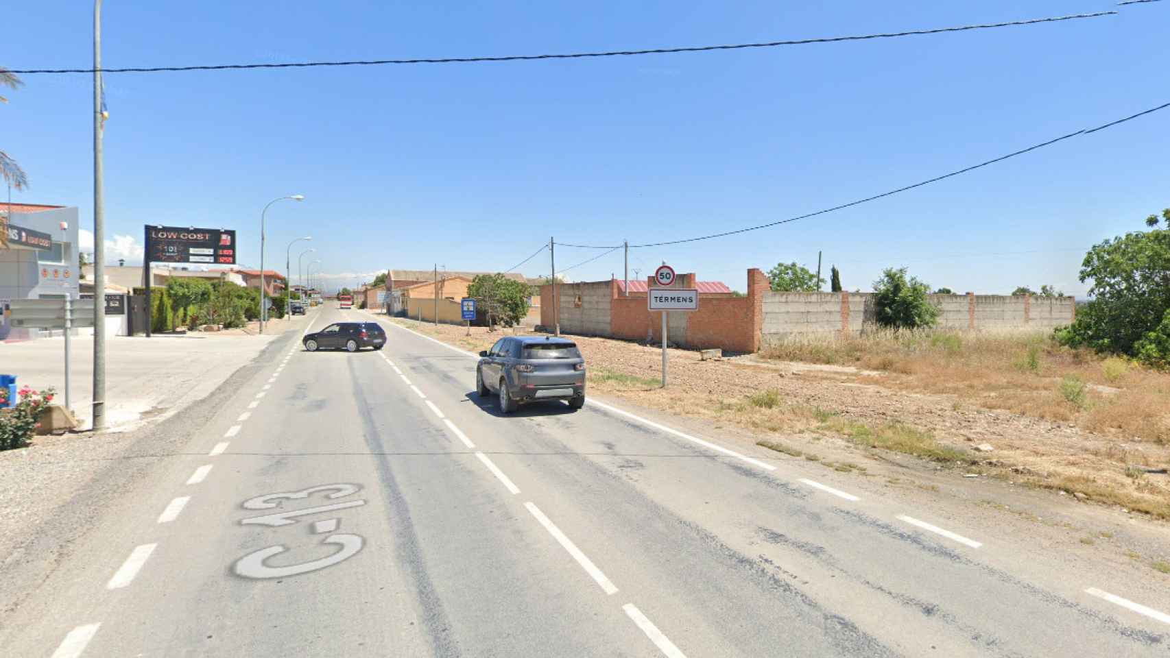 La carretera C-13 a su paso por Térmens (Lleida) / GOOGLE MAPS