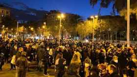 Imagen de la manifestación por el rapero Pablo Hasél en Barcelona / TWITTER
