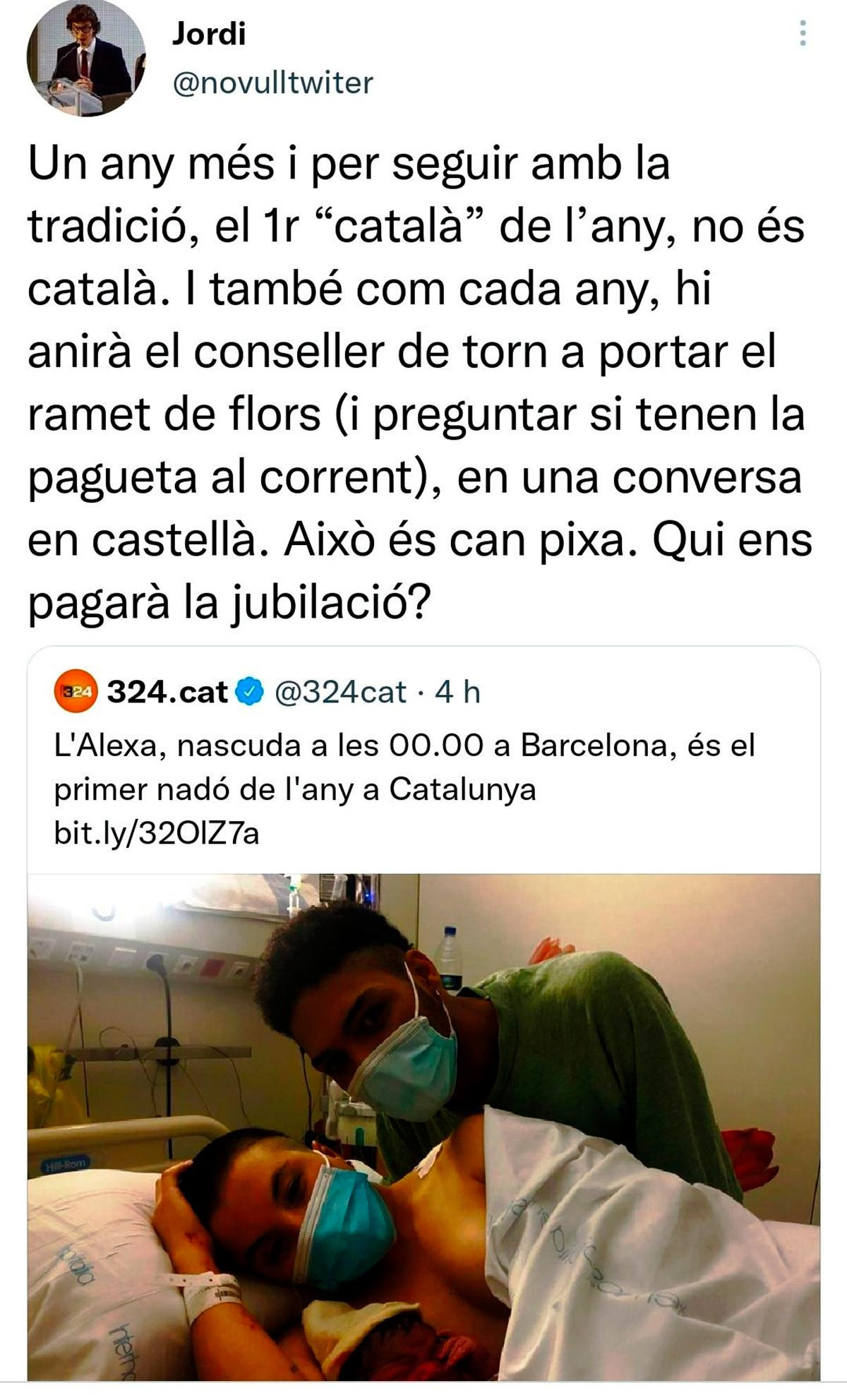 Mensaje racista contra el primer bebé catalán del año