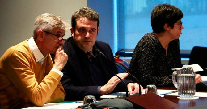 Josep Maria Argimon, gerente del ICS; Adrià Comella, director del CatSalut, y Laura Pelay, secretaria general de Salud / CG