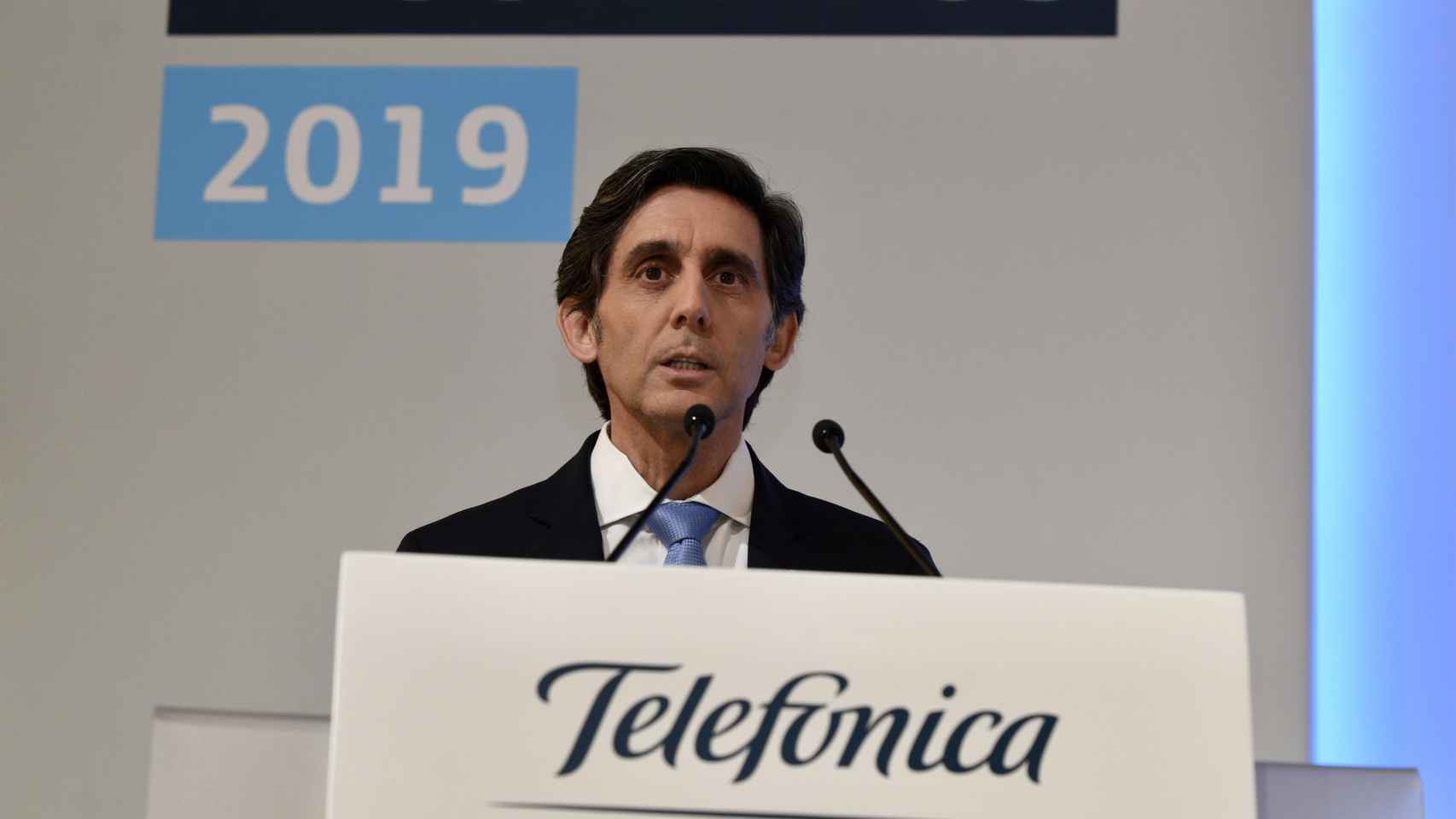 El presidente ejecutivo de Telefónica, José María Álvarez-Pallete, en la rueda de prensa de los resultados de 2019 / EP