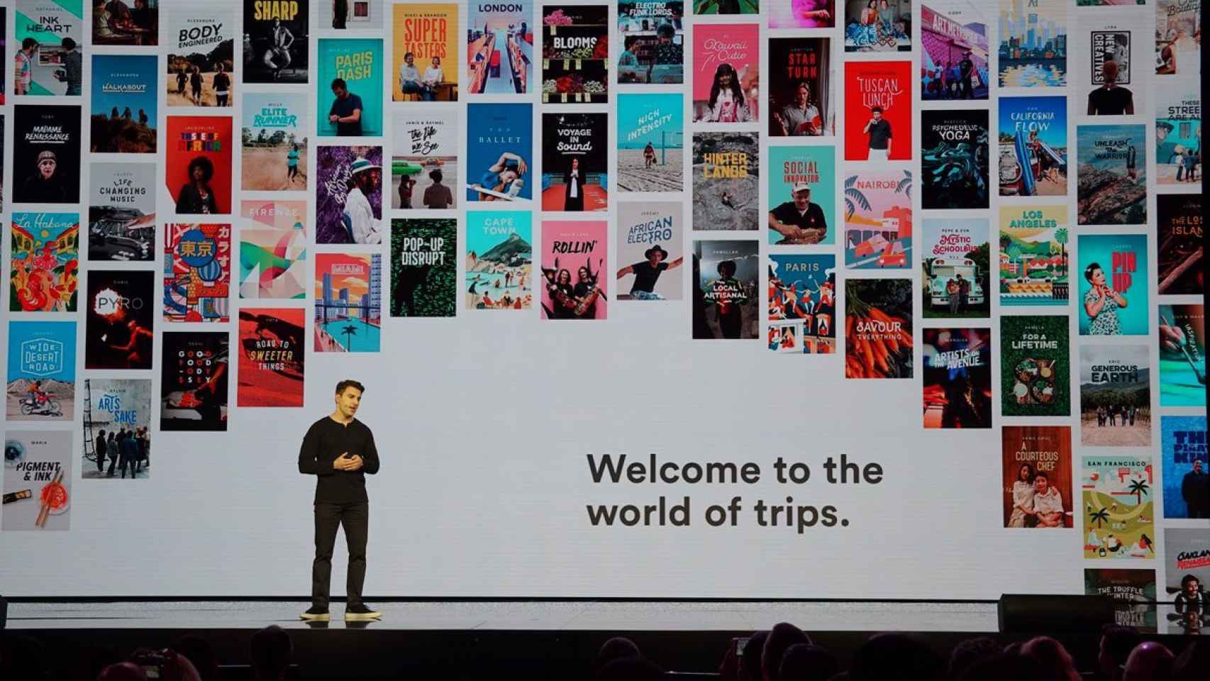 El cofundador y director ejecutivo de Airbnb, Brian Chesky, en la presentación de la plataforma Trips / CG