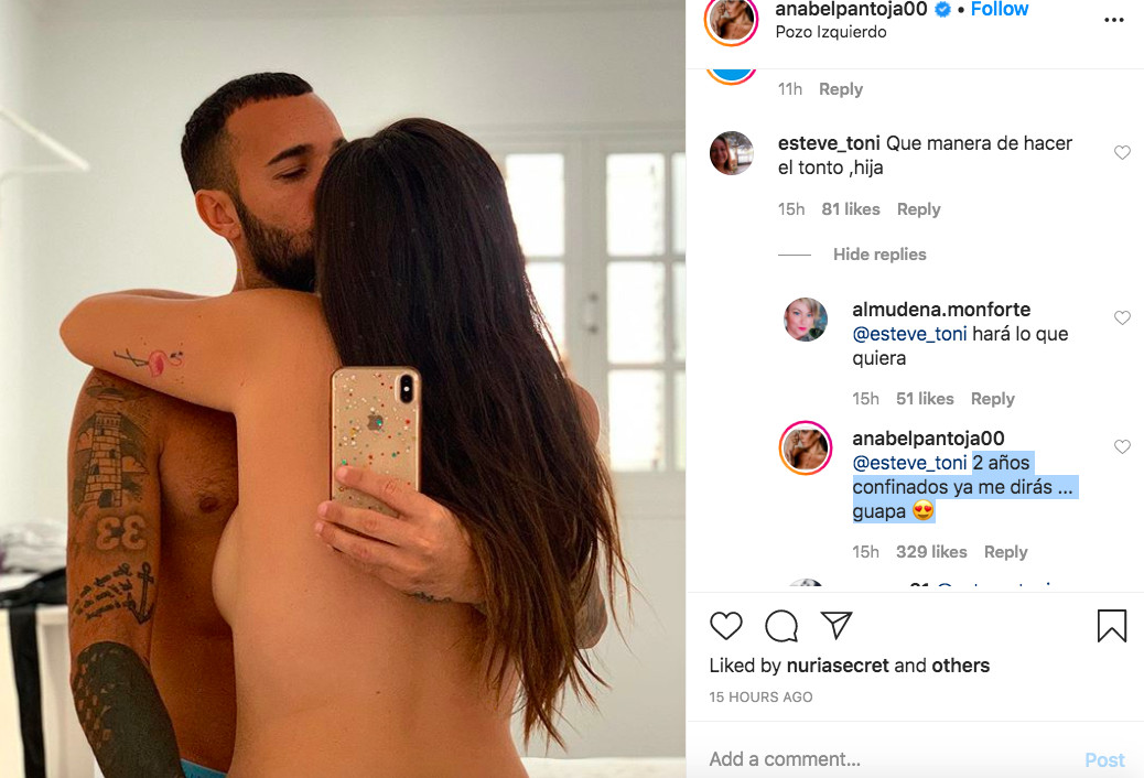 Anabel Pantoja se desnuda junto a su pareja Omar Sánchez / INSTAGRAM