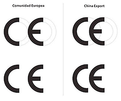 Marcados CE que se refiere a COMUNIDAD EUROPEA y CHINA EXPORT