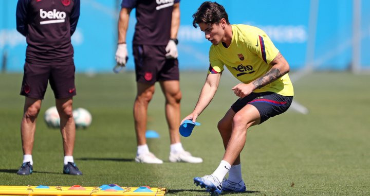 Monchu en un entrenamiento con el Barça / FCB