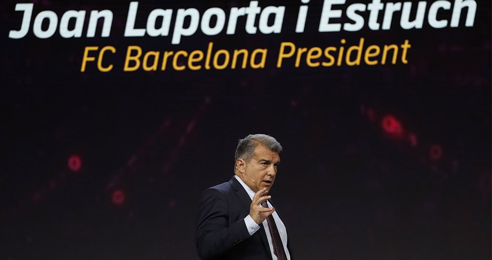 El Barça de Laporta, hablando de las criptomonedas, en la Mobile World Congress del 2022 / EFE