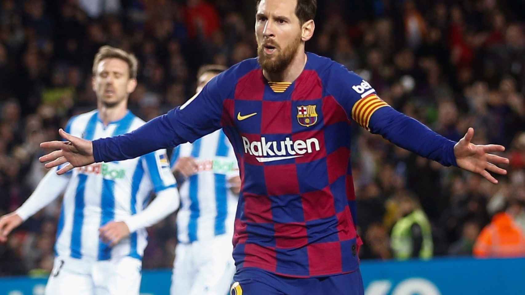 Leo Messi celebra el gol contra la Real Sociedad / EFE