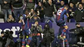 Levante celebra el segundo gol en el partido de ida de octavos de Copa del Rey / EFE