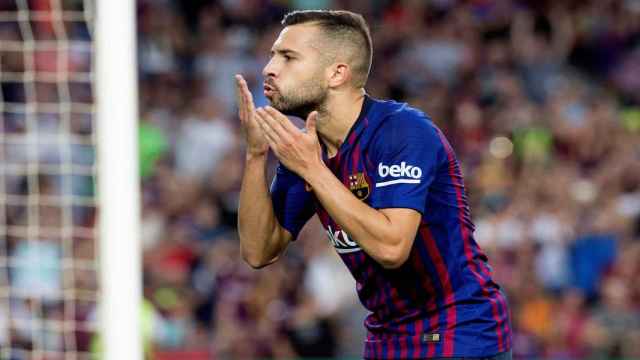 Una foto de archivo de Jordi Alba celebrando un gol / EFE