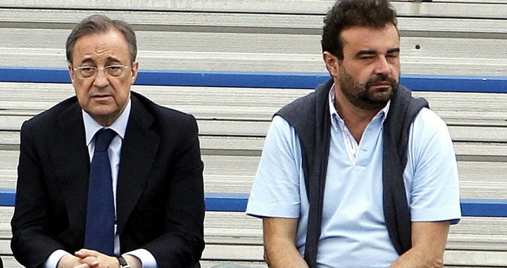 Florentino Perez, junto a su brazo derecho Jose Angel Sanchez | EFE