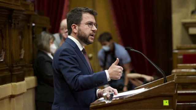 El presidente de la Generalitat, Pere Aragonès, en el debate de política general en el Parlament / EUROPA PRESS