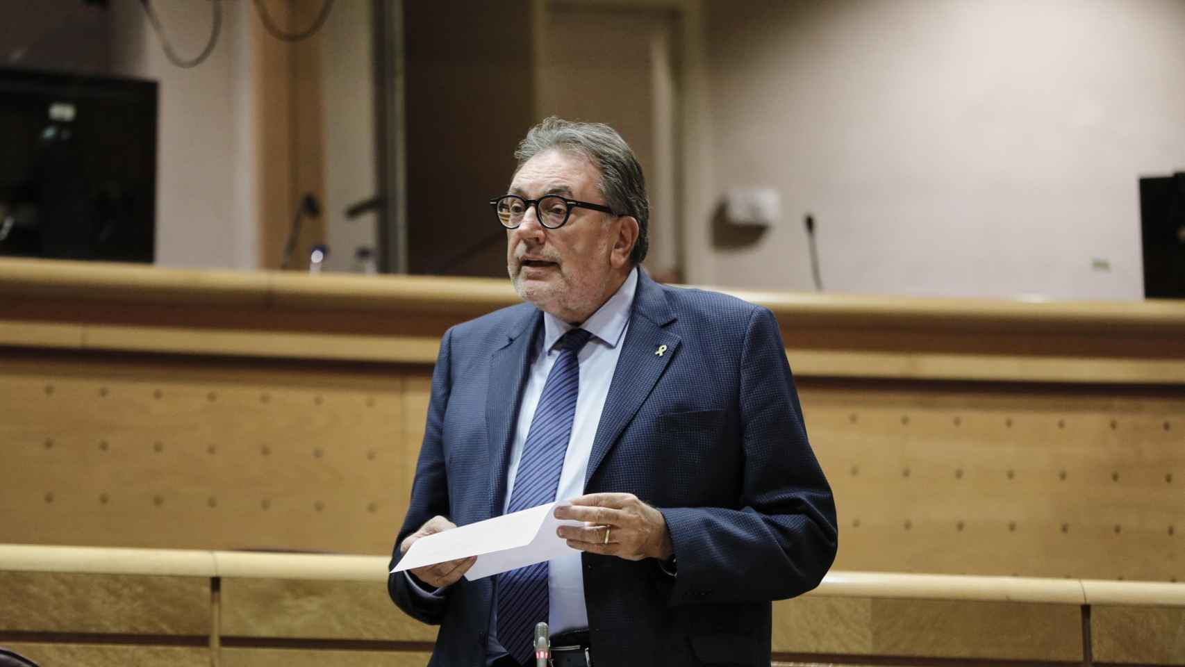 El senador de JxCat Josep Lluís Cleries, durante su intervención en una sesión de control al Gobierno en el Senado / EUROPA PRESS