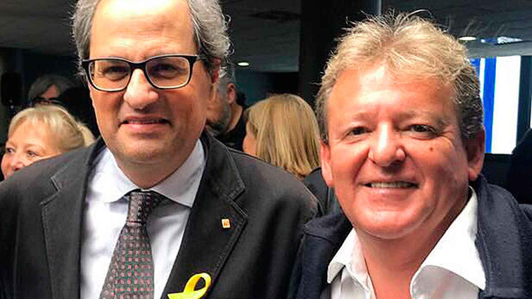 Miquel Àngel Martínez, ex alcalde de Sant Vicenç de Montalt (PDeCAT) investigado por supuesta malversación, con el presidente Quim Torra / TWITTER