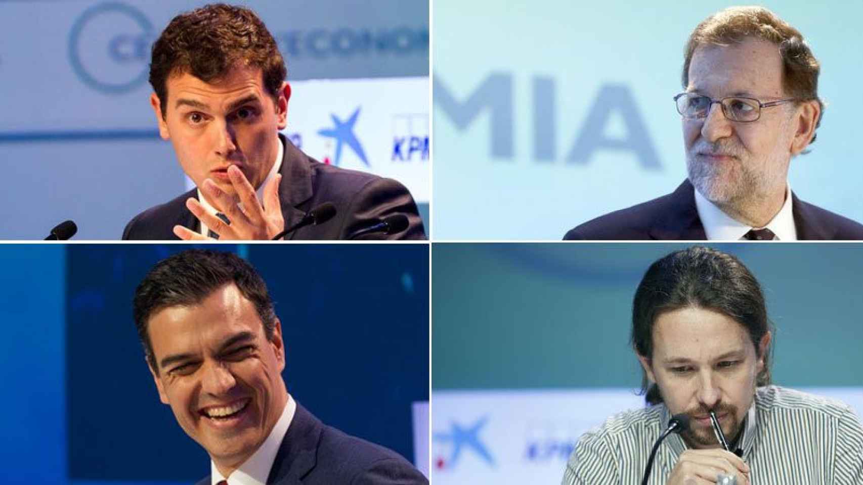 Albert Rivera, Mariano Rajoy, Pedro Sánchez y Pablo Iglesias, cuatro estéticas diferentes y muy bien calculadas.