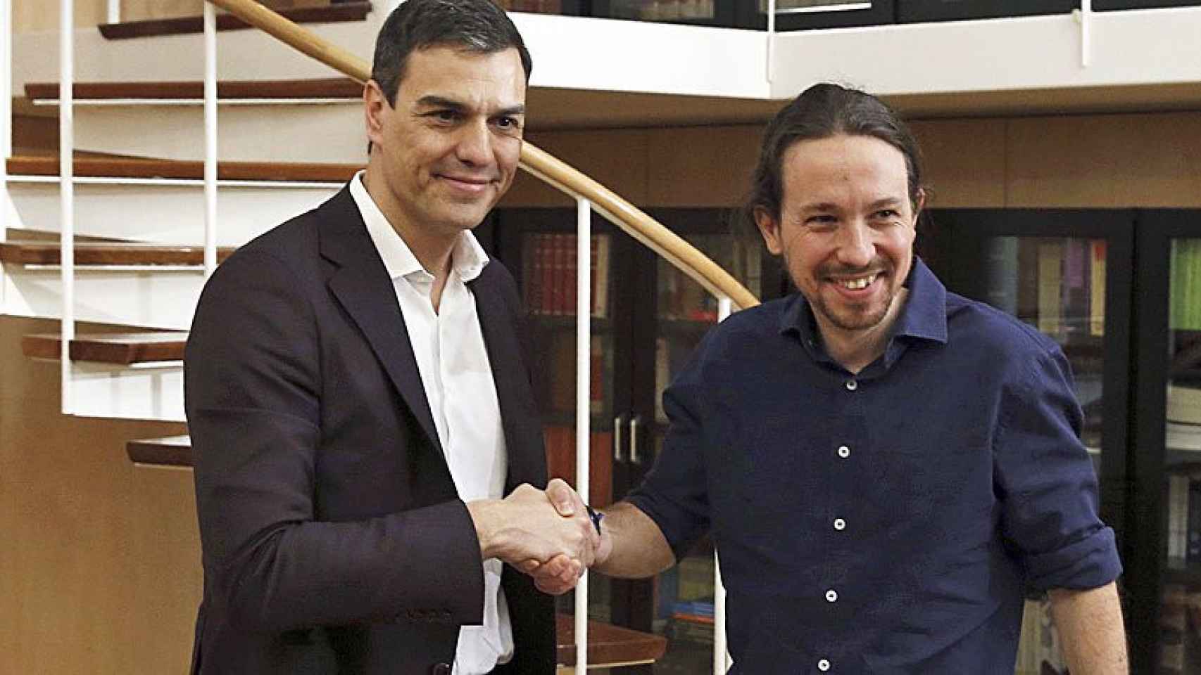 Pedro Sánchez y Pablo Iglesias, líderes de PSOE y Podemos.