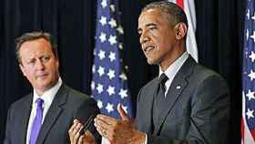 El presidente de Estados Unidos, Barack Obama, junto al primer ministro del Reino Unido, David Cameron