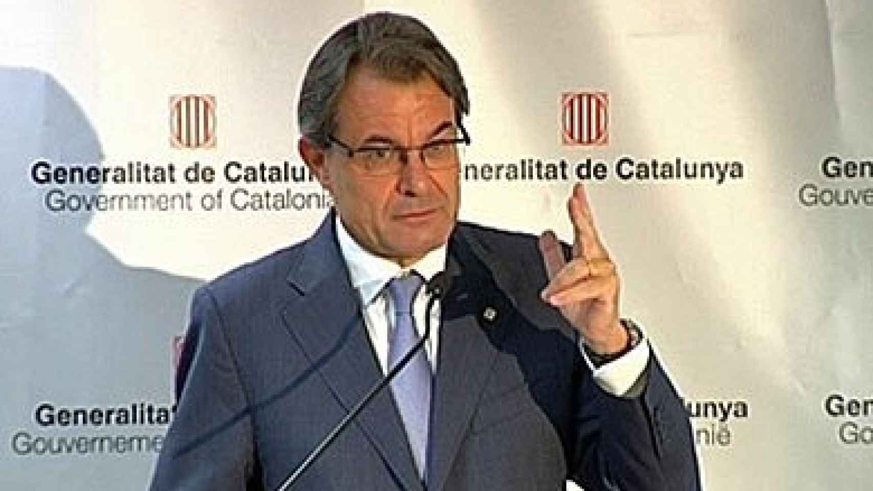 El presidente de la Generalidad, Artur Mas, durante la rueda de prensa de este lunes