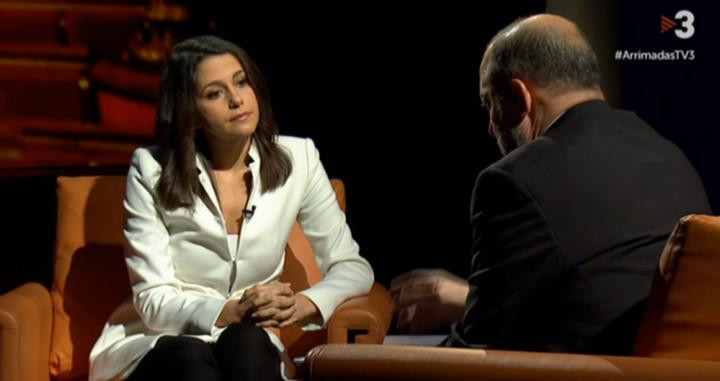 La líder de Ciudadanos en Cataluña, Inés Arrimadas, entrevistada en TV3 / TV3