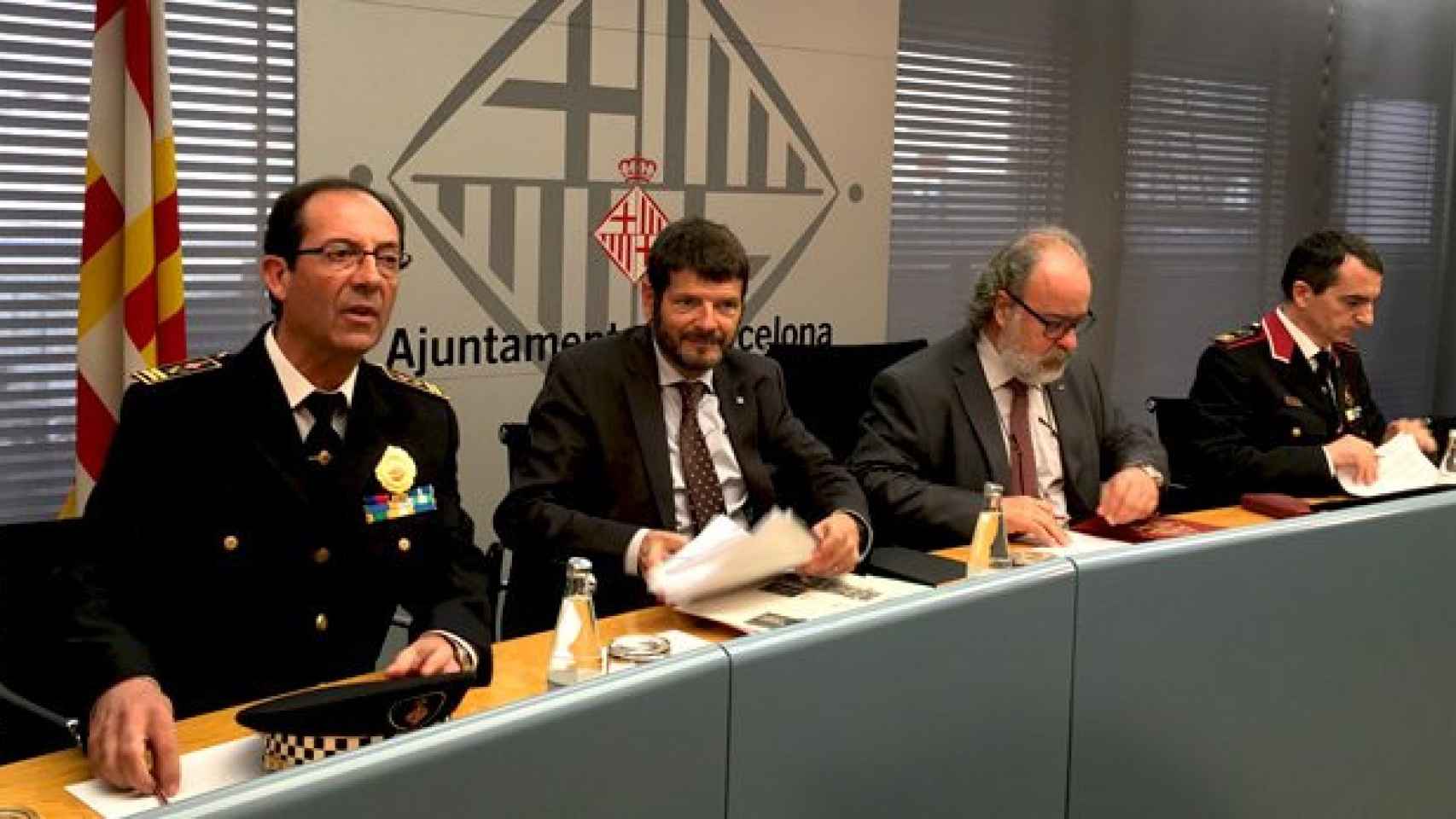 Presentación del balance delincuencial de Barcelona con E. Vázquez, A. Batlle, A. Recasens y JC. Molinero / CG