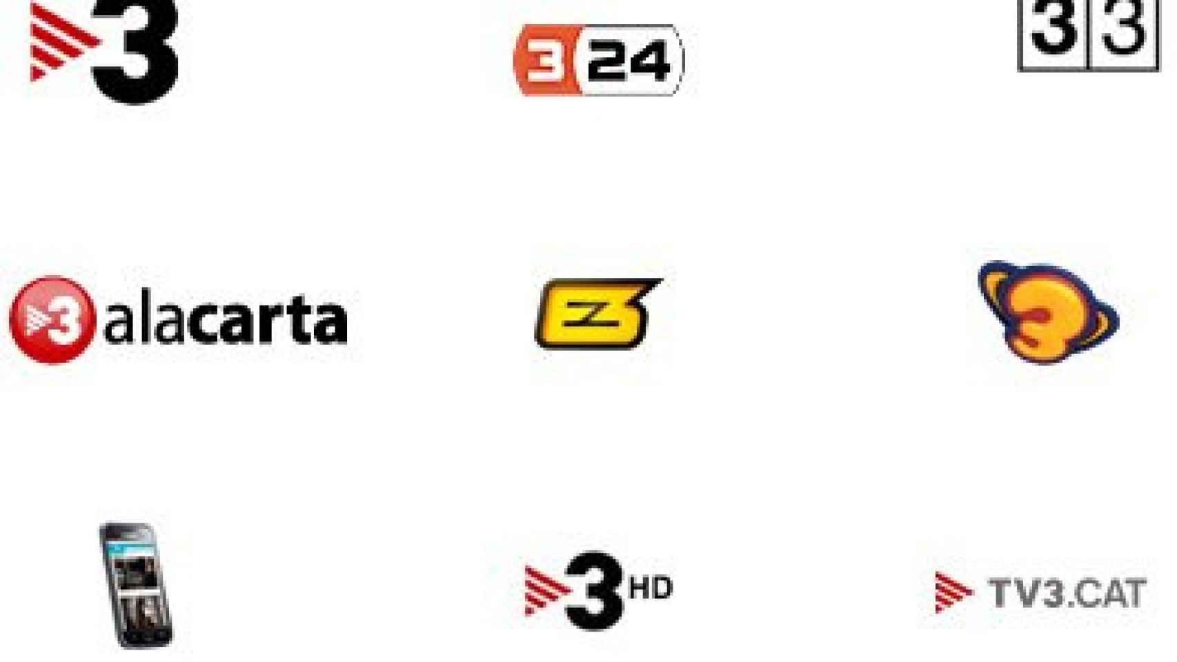 Logos de las televisiones de la CCMA cuya publicidad pasará a gestionarse por una empresa externa