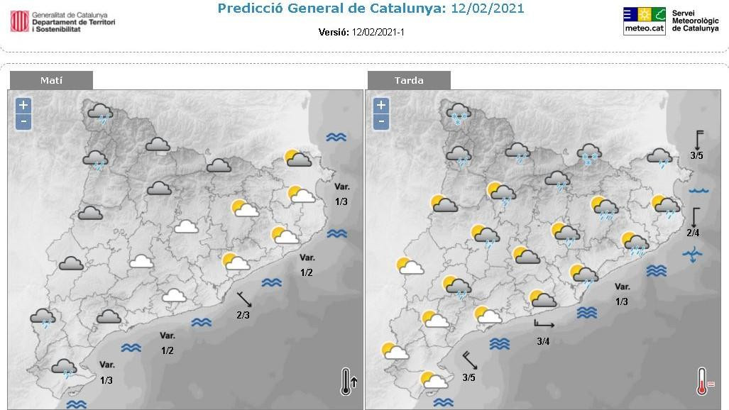 Predicción general para este 12 de febrero en Cataluña / METEOCAT