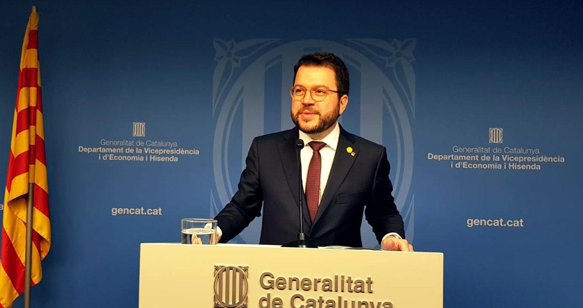 Pere Aragonès, durante la presentación de los Presupuestos de la Generalitat de 2020 / CG