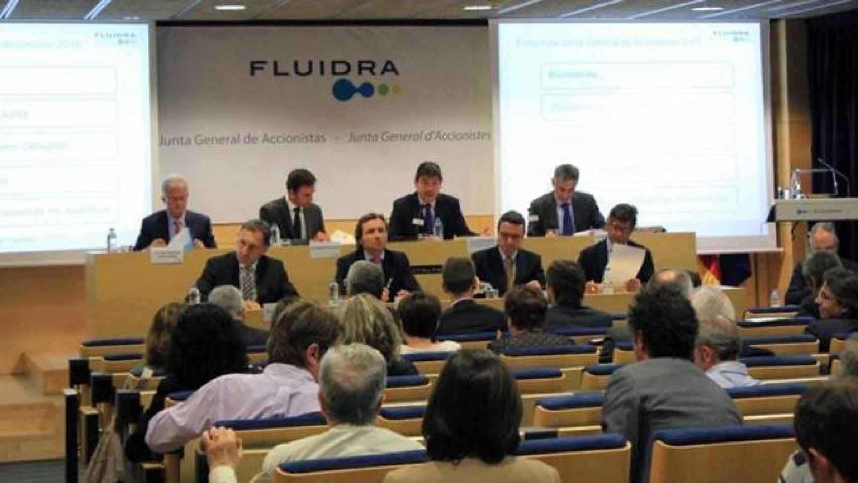Imagen de la junta de accionistas de Fluidra en la que se aprovó la fusión con Zodiac / FLUIDRA